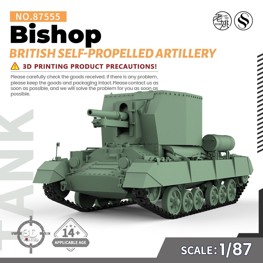 SSMODEL SS87555 1/87 Military Model Kit British Bishop Self-Propeled Guns