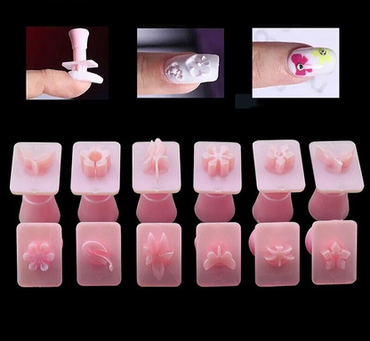 Nail Art Tools 12Pcs Easy Stamper Acrylic Flower Leaf Designs Stamping Templates