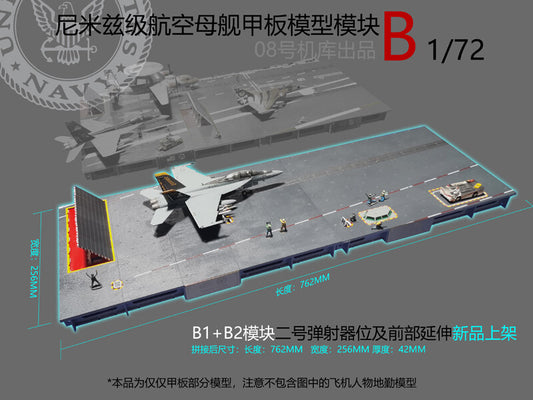 1/72 Nimitz Aircraft Carrier Deck Flame Baffle B1+ B2 Model / Excluding Aircraft