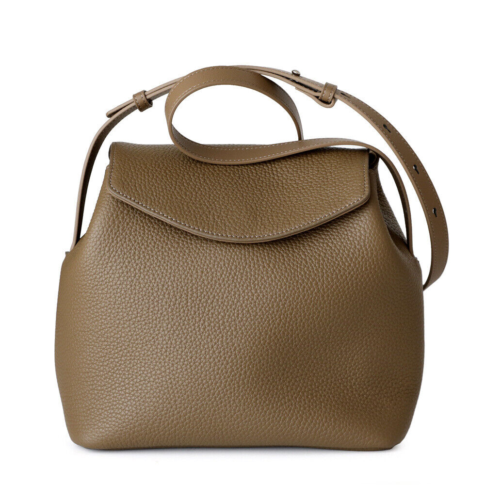 Real Leather Flap Bucket Shoulder Bag Purse Fashion Handbag Crossbody Work Bag