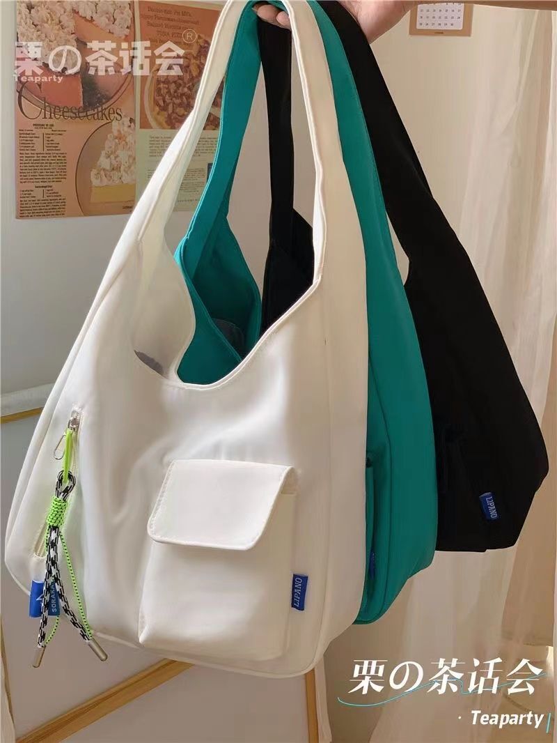 Simple Shoulder Bag Japanese Style Nylon Tote Bag Large Capacity School Handbags