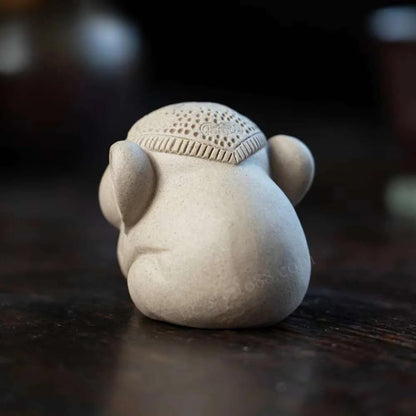 Purple Clay Elephant Tea Pet Figurine Ornaments 6cm Sculpture Tea Ceremony Decor