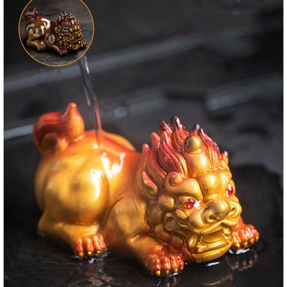 Color Change Tea Pet Mascot Wealth Bring Ornament House Warming Gift Resin Small