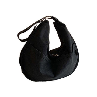 Solid Color Dumpling Bag Crossbody Bag Canvas Shoulder Bag Underarm Bag 1PCS