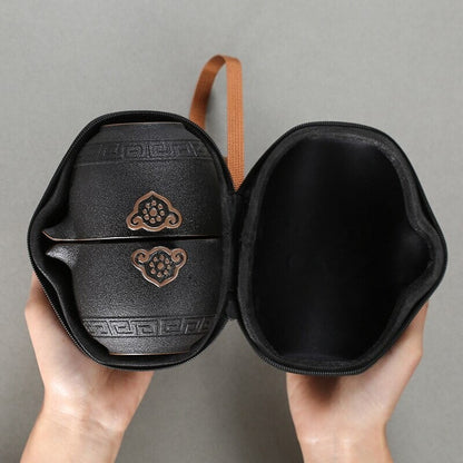 High Grade Chinese Tea Travel Set Ceramic Portable Teapot Porcelain Tea Ceremony