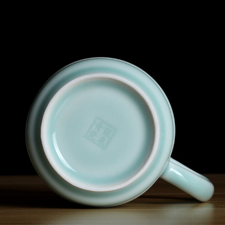 China Dragon Porcelain Tea Cups with Lid Coffee Mug Gift 13.5oz Office Water Cup