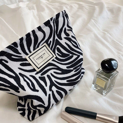 Corduroy Plaid Flower Cosmetic Lipstick Case Travel Makeup Bag 17*10*7/25*18*5CM