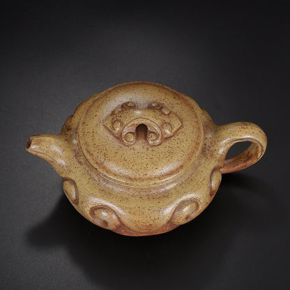 Chinese Yixing Zisha Clay Handmade Exquisite Teapot （仿古如意（高温窑变） 底款：周桂珍）