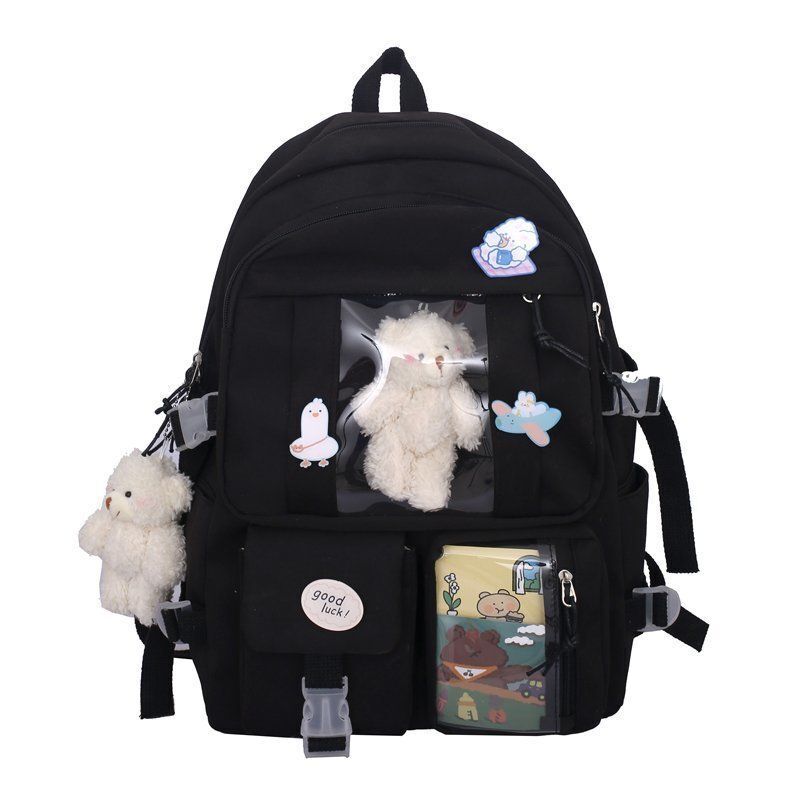 Backpack School Bags Teenage Girls Multi Pockets Backpack Women Cute Purple Red