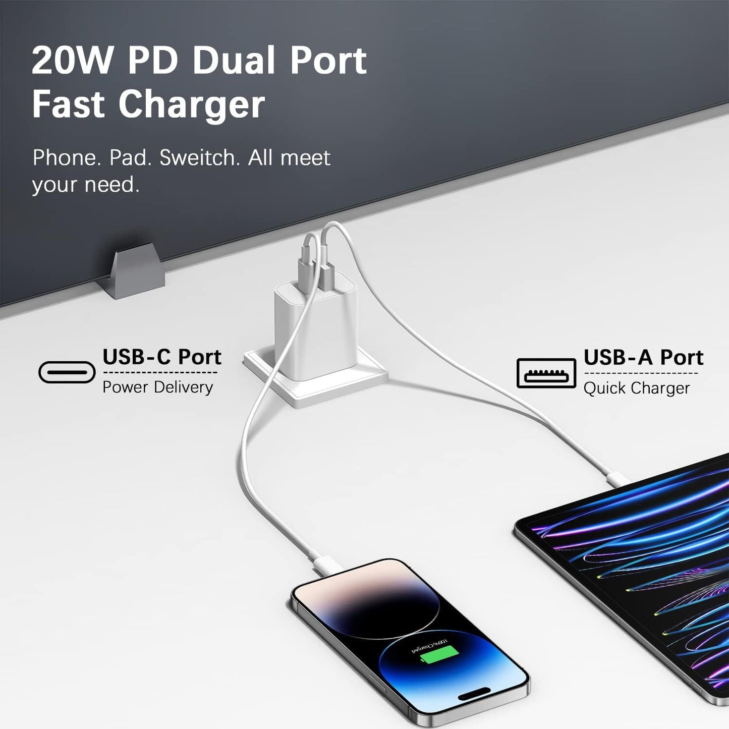For iPhone 14 13 12 11 20W Fast Charger Block USB Type C Wall Power Adapter Lot