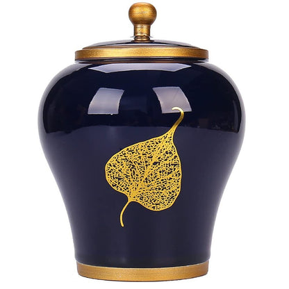 13.5cm Tea Caddy Ceramic Tea Jar Household Retro Sealed Tea Box Kung Fu Tea