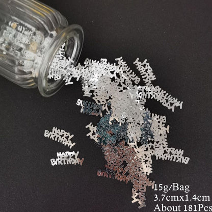 Number 18 Confetti 15g PVC Sequin Birthday Party Anniversary Event Balloon Decor