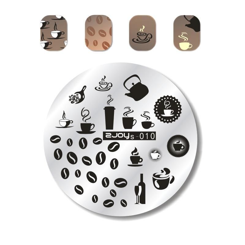 Nail Art Tools Stamping Stainless Steel Designs Shiny Pattern Stencils 5.5x5.5cm