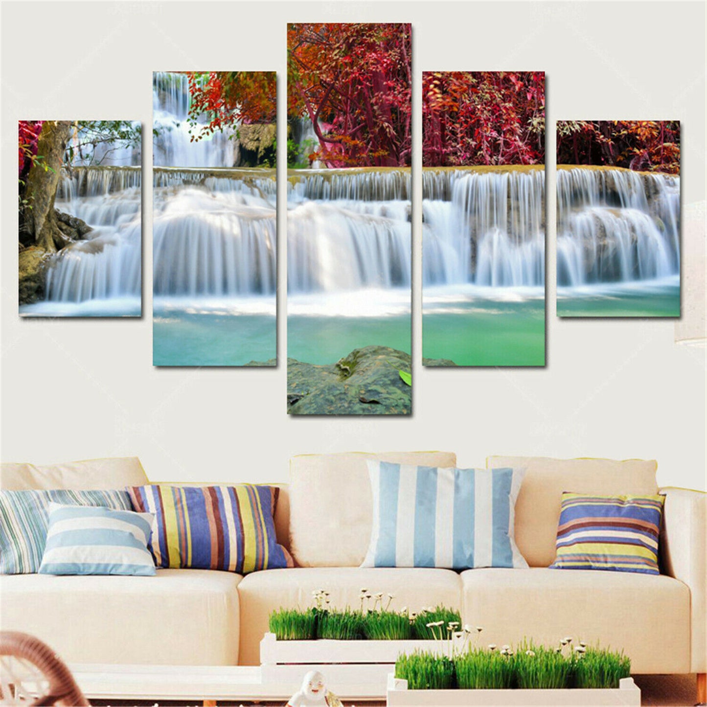 South East Asia Beach Landscape 5 Panel Canvas Print Wall Art Poster Home Decor