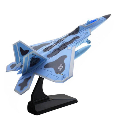 1:100 Aviation Aircraft Model F-22 Alloy Fighter Aircraft Sound Light Military