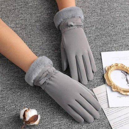 New Womens Cycling Cashmere Sheepskin Winter Warm Blue Short Gloves Nine Colors