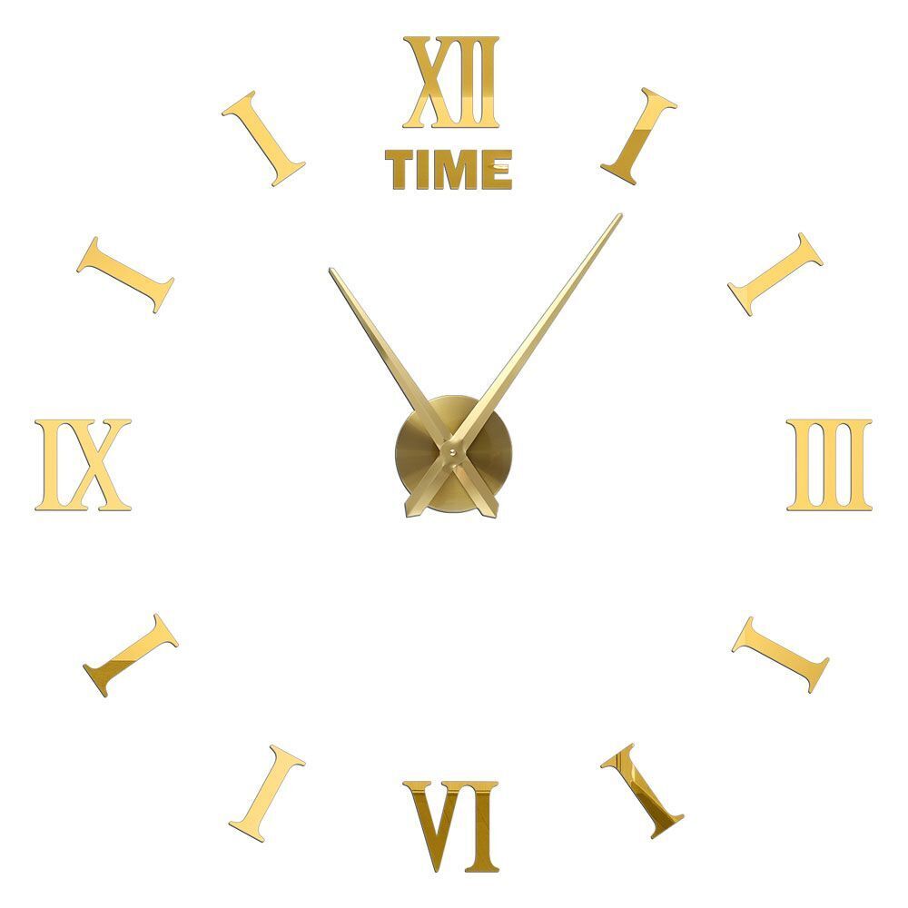 DIY Wall Clocks Acrylic Mirror Large 3D Frameless Home Living Room Decor 37-47In