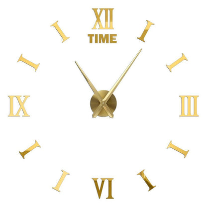 DIY Wall Clocks Acrylic Mirror Large 3D Frameless Home Living Room Decor 37-47In