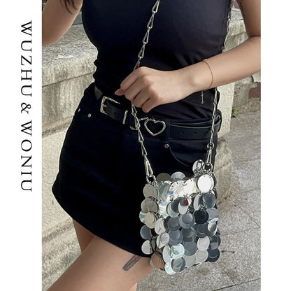 Sequins Handbag Bags Woven Totes Glitter Evening Bags Clutch Travel Shoulder Bag