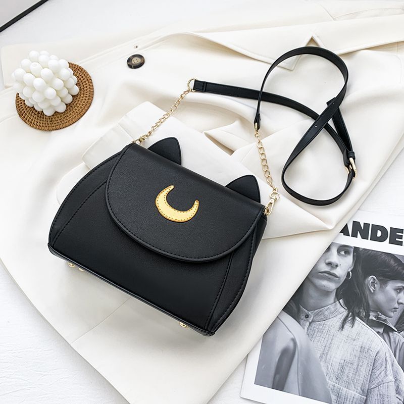 Cat Ear Crossbody Bag Small Shoulder Synthetic Leather Handbag Elegant Traveling
