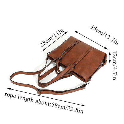 Soft Leather Handbag Messenger Shoulder Tote Bag Crossbody Satchel LargeCapacity