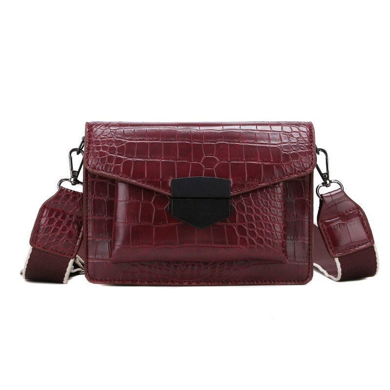 Handbag Fashion Simple Style Shoulder Bag Retro Wide Strap Messenger 20*14*8 CM