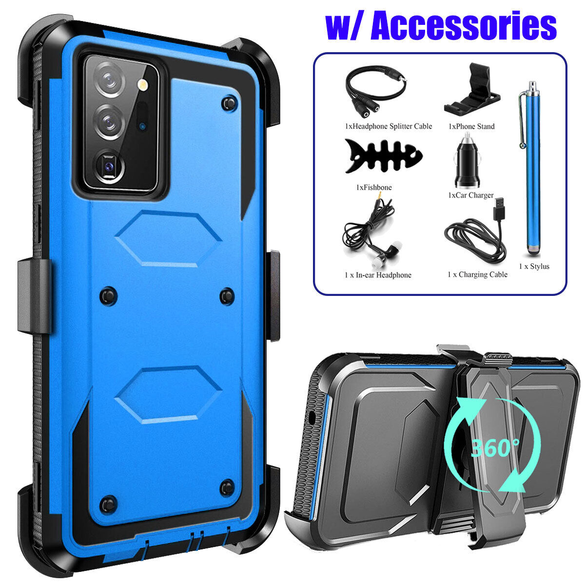 For Samsung Galaxy Note 20 Ultra Heavy Duty Clip Holder Case Cover, / Accessory