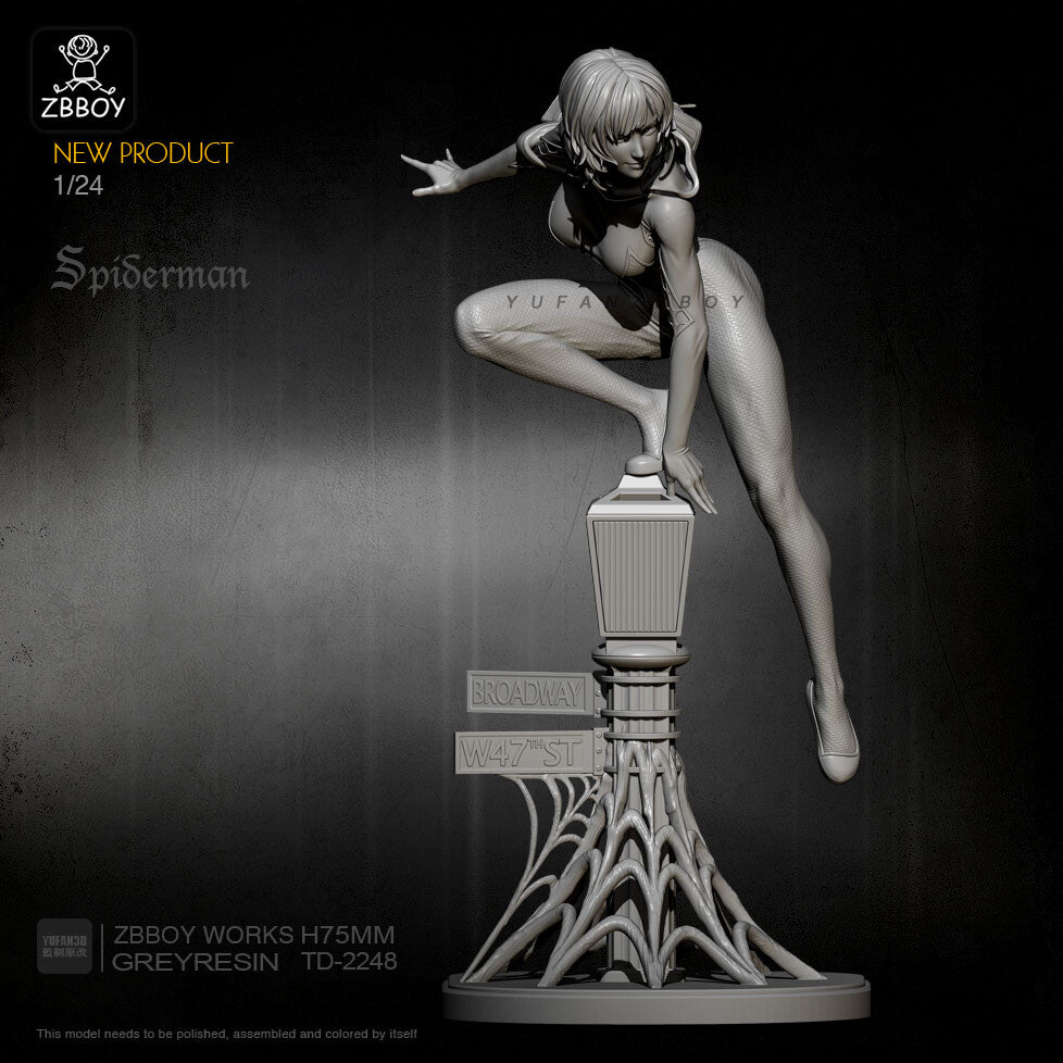 75mm resin figure model kit 1:24 Sexy Spider chivalrous woman TD-2248 garage kit