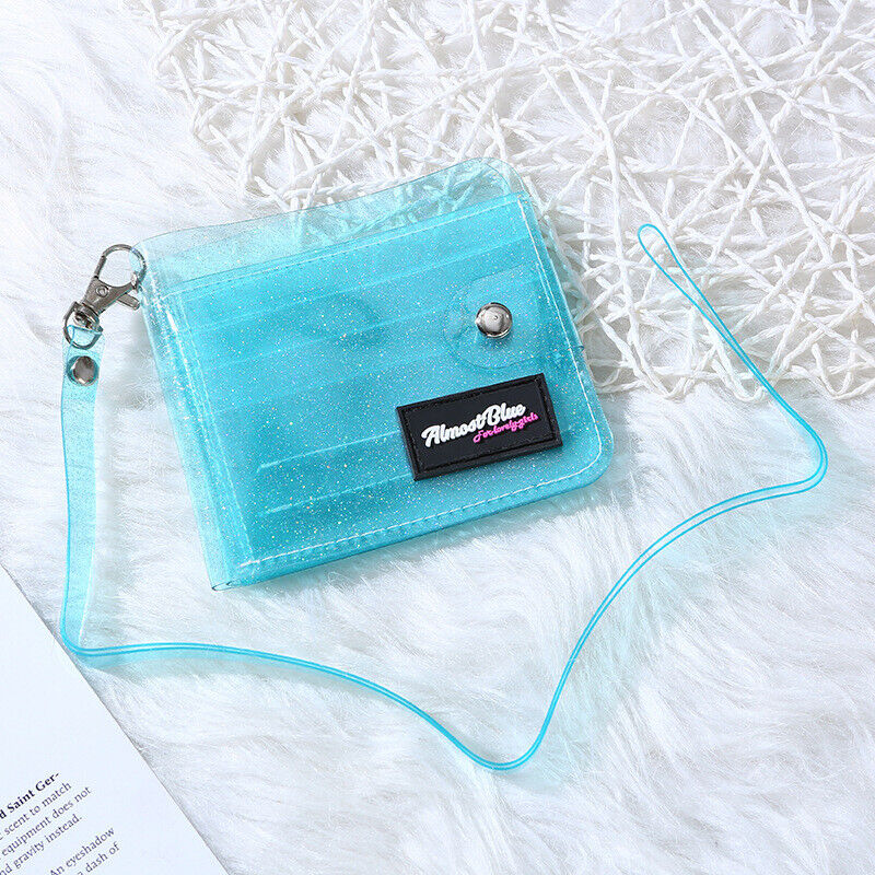 Transparent PVC Purse Card Bag Bus Card Cover Folding Wallet KidID Piece Set