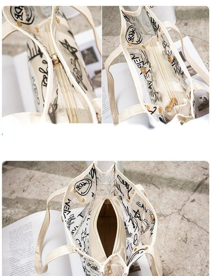Transparent Composite Bag Leisure Letter One Shoulder Phone Large Capacity Bag