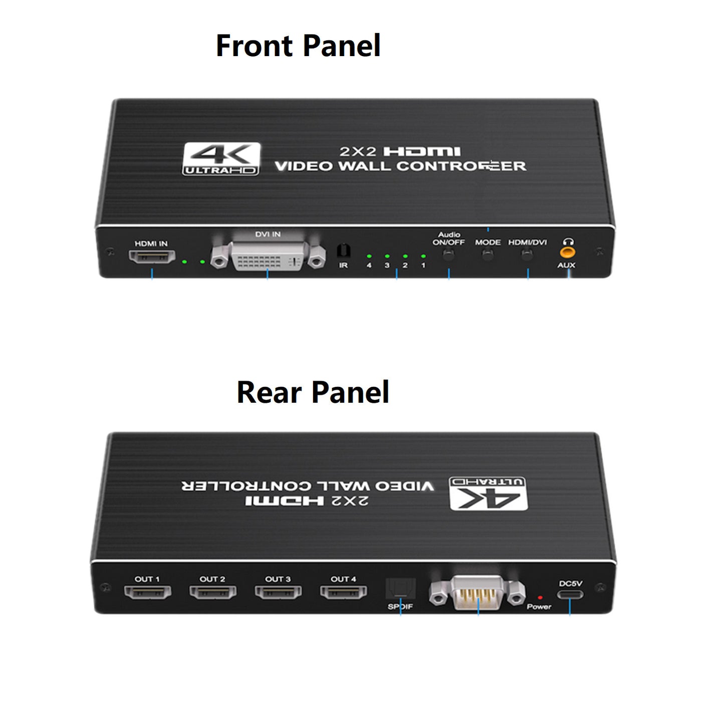 1X2 1X4 1X3 2X1 3x1 4X1 2x2 HDMI DVI Multi Video Controller Processor Splicer t
