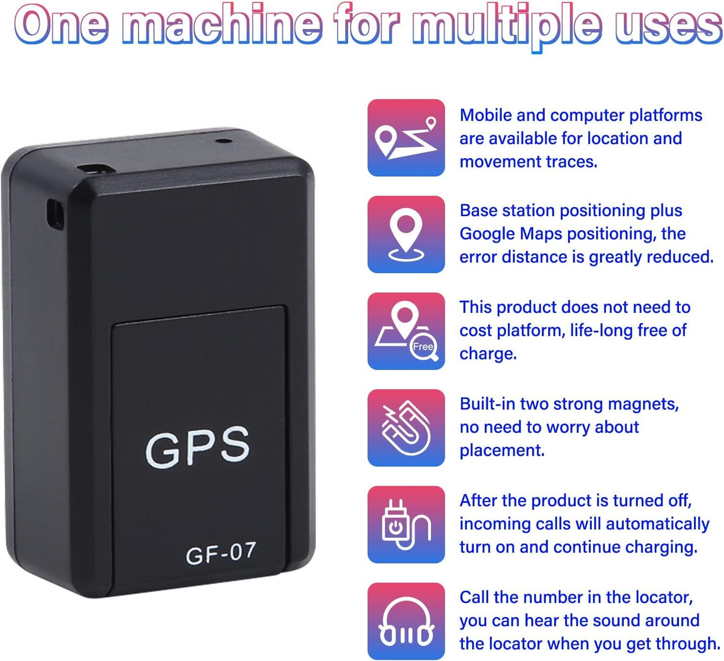 Magnetic Mini GPS Real Time Car Locator Tracker GSM/GPRS Tracking Device US GF07
