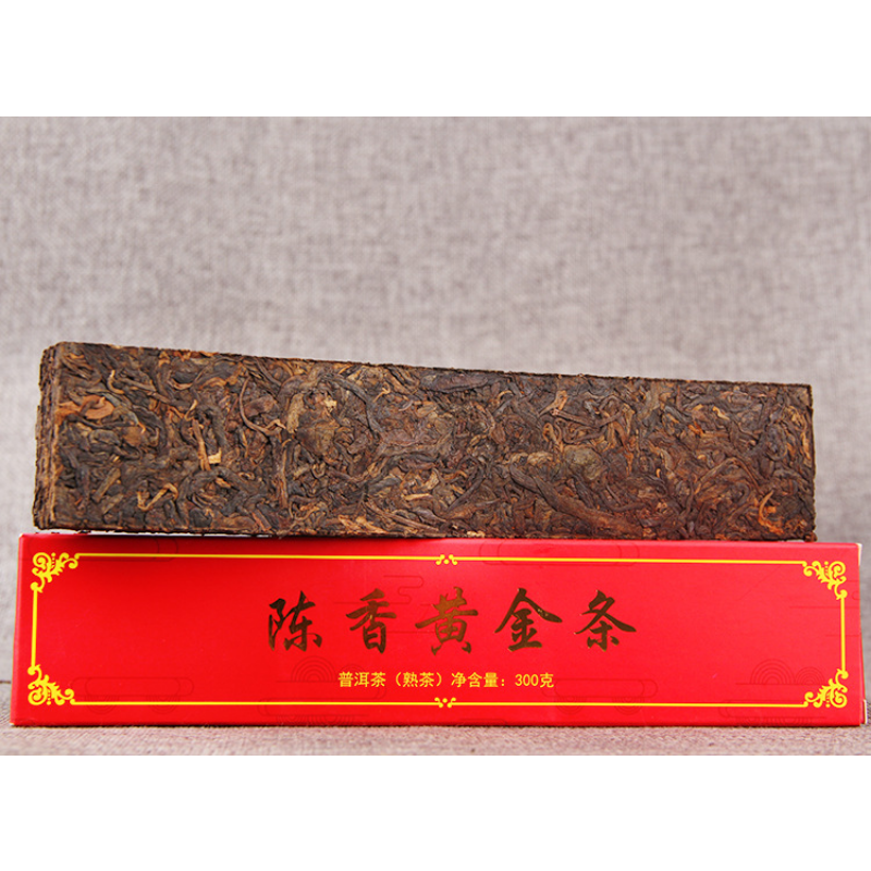 300g Puerh Ripe Tea Aged Golden Bar Spring Tea Ancient Pu'er Tea Black Tea