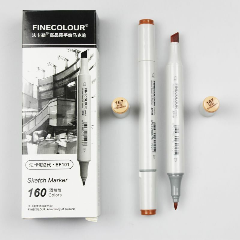 Finecolour Markers Brown Blue Color Double-Ended Art Sketch Drawing Marker Pen