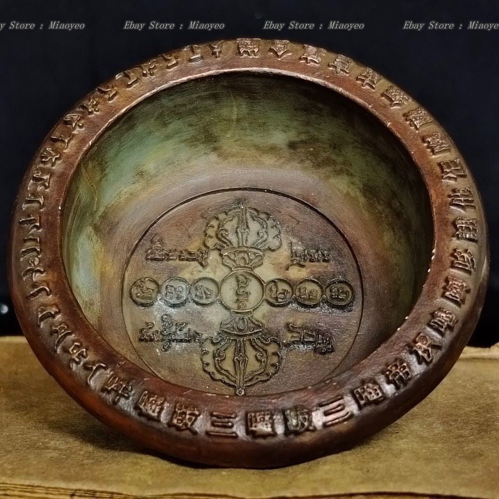 Tibetan Scripture Offering Tray Golden Incense Burner Home Altar Motifs