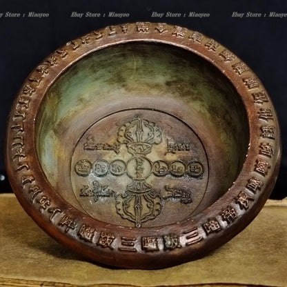 Tibetan Scripture Offering Tray Golden Incense Burner Home Altar Motifs