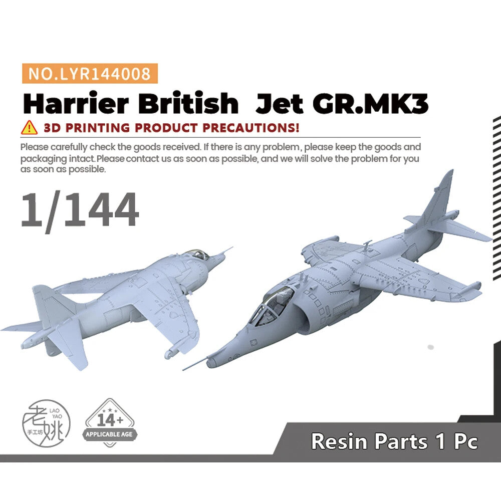 Yao's Studio LYR144008 1/144 Military Model Kit Harrier British Jet GR.MK3 1pcs
