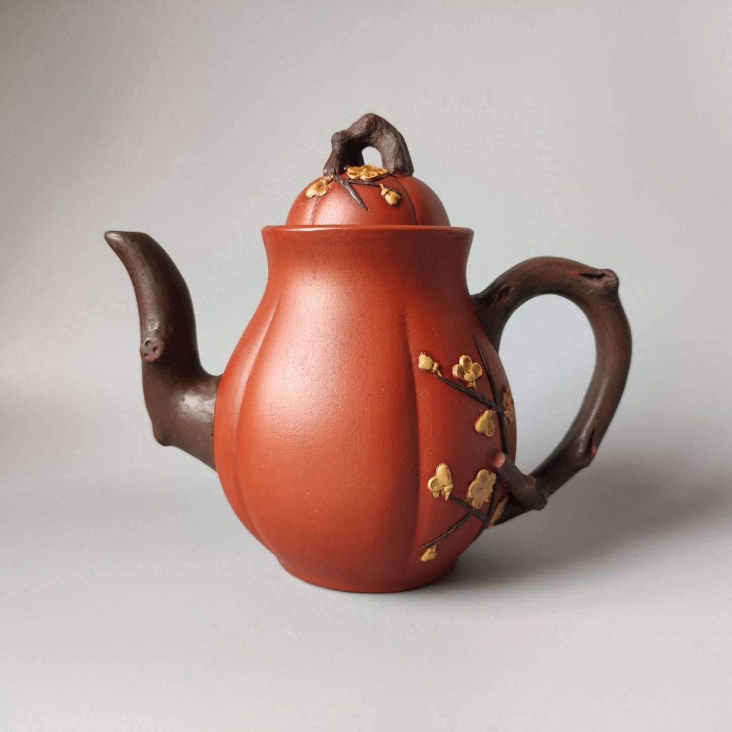 Vintage China Yixing Purple Clay Teapot Zisha Ceremony Fine Plum Blossom Teaware