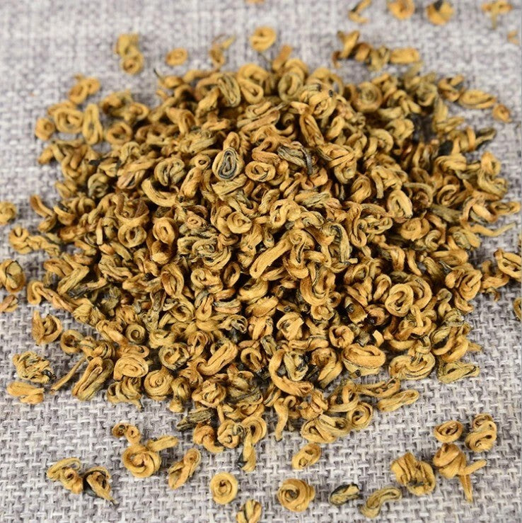 500g Yunnan golden snail black Tea BiLuoChun black tea,Dian Hong JinSi Snail tea