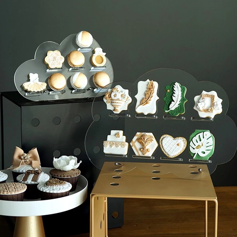 Cookies Display Rack Acrylic Dessert Donut Biscuit Pastry Stand Holder 36x25x5cm