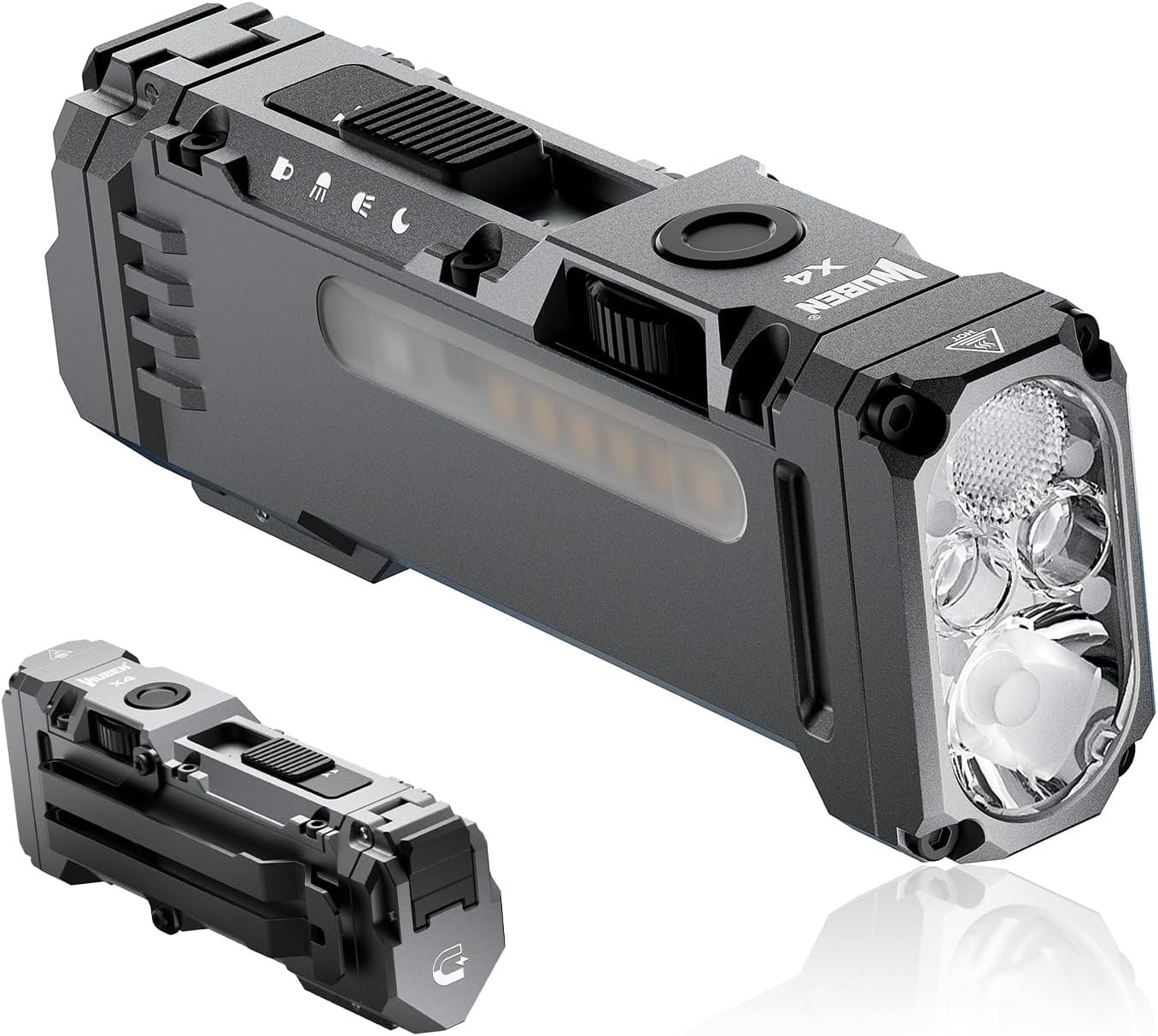 X4 EDC LED Flashlight with RGB Light, 1500 Lumens Mini Flashlight with Tactical