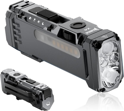 X4 EDC LED Flashlight with RGB Light, 1500 Lumens Mini Flashlight with Tactical
