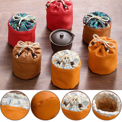 Portable Teaware Storage Bag Travel Collect Teapot Teacup Antique Jewelry Pouch