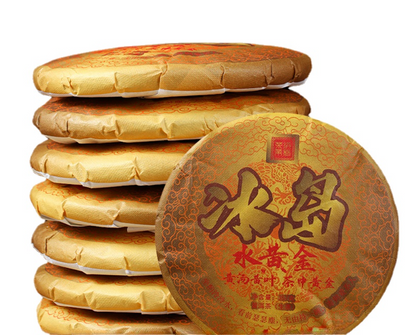 357g Icelandic Water Gold Tea Yunnan Pu-erh Seven Seed Large Leaf Gold Cake Tea