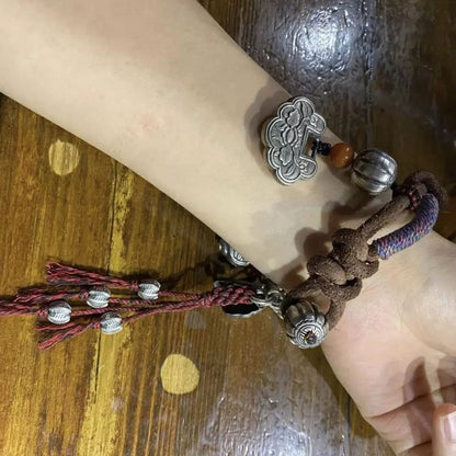 Classic of Mountains and Seas Bracelet Braided Silver Hand Rope Birthday Gift