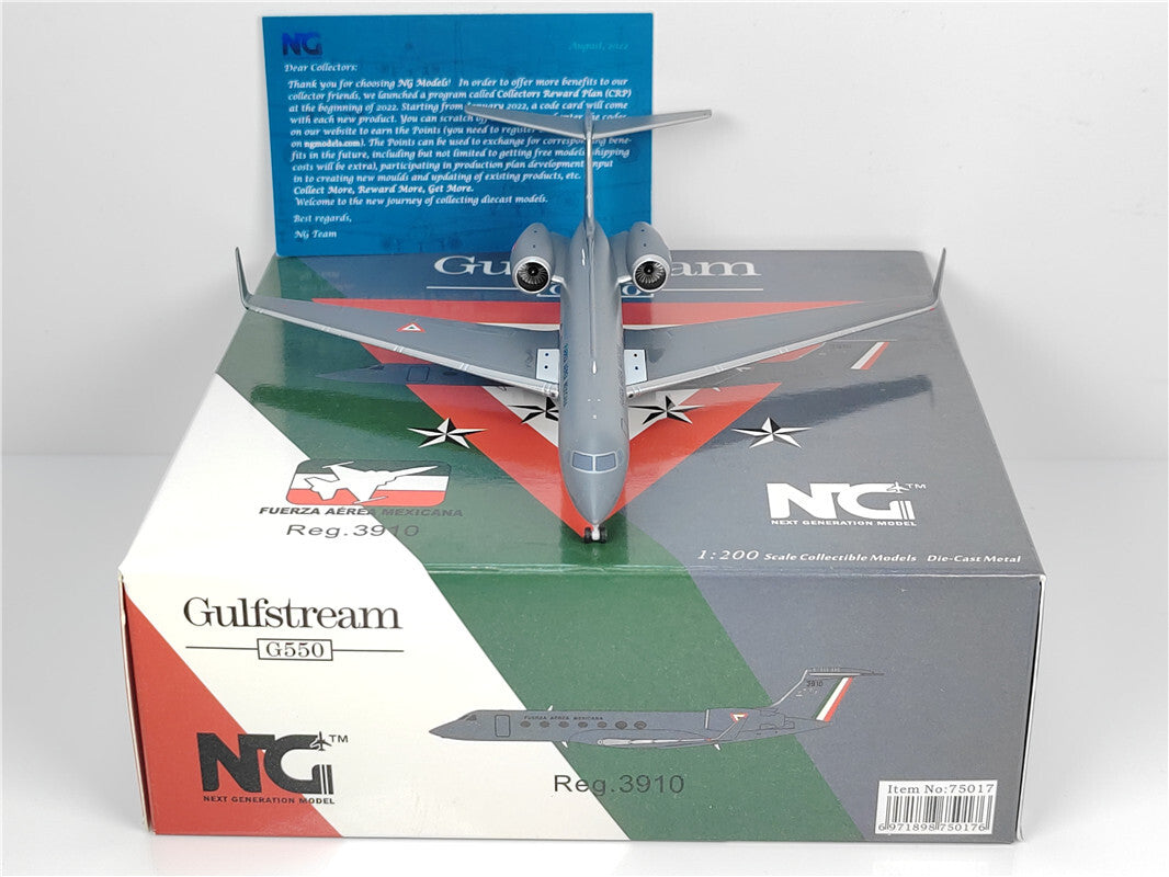 1:200 NG Model Mexican air force Gulfstream G550 Airplane Diecast Aircraft Model