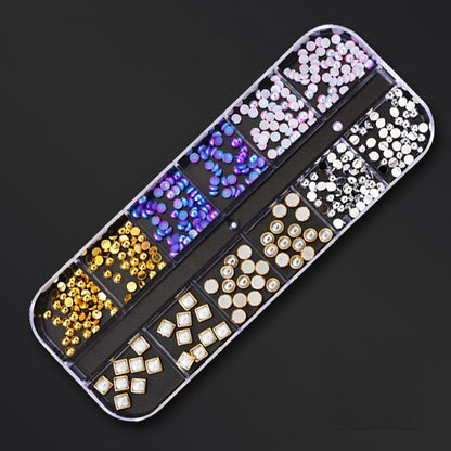 Nail Art Decor 12Design Box 3D Irregular Abalone Seashell Fragment Flakes Charms