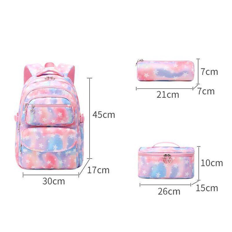 3 Pcs/Set School Backpack School Bags Waterproof Bookbag Pencil Case 29*16*43 CM