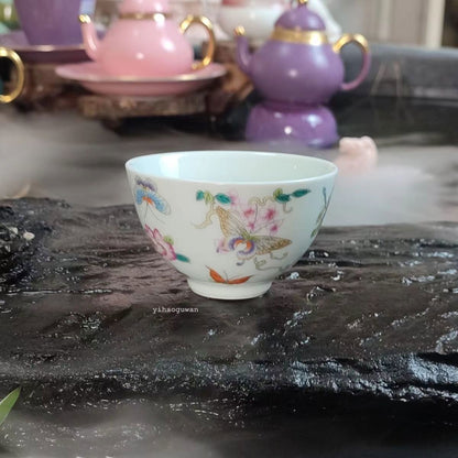 100ML Chinese Antique Colored Butterfly Master Tea Cup