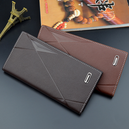 Men's Bifold Leather Wallet Long Zip Clutch Purse Credit Card Holder Handbag
